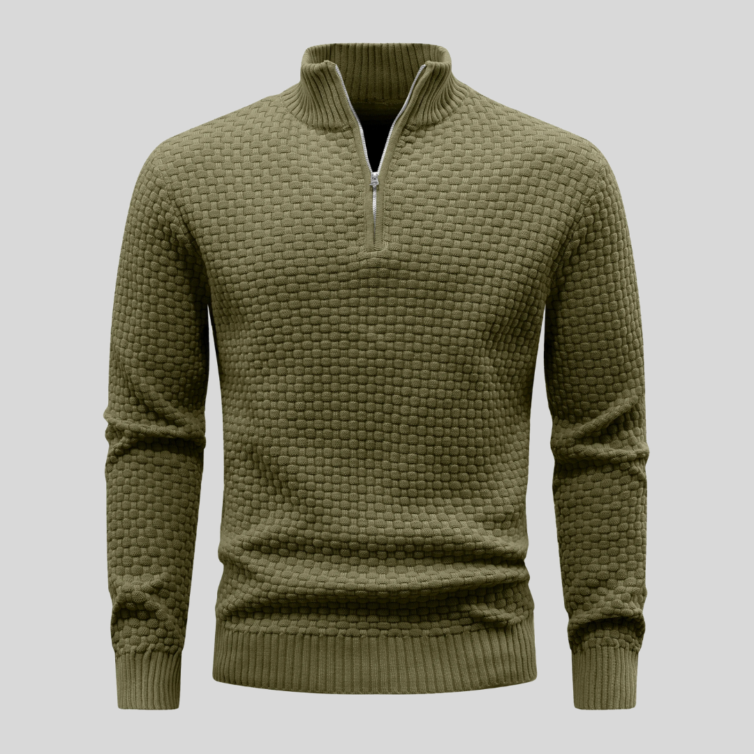 Ashcombe Waffle Knit Quarter-Zip