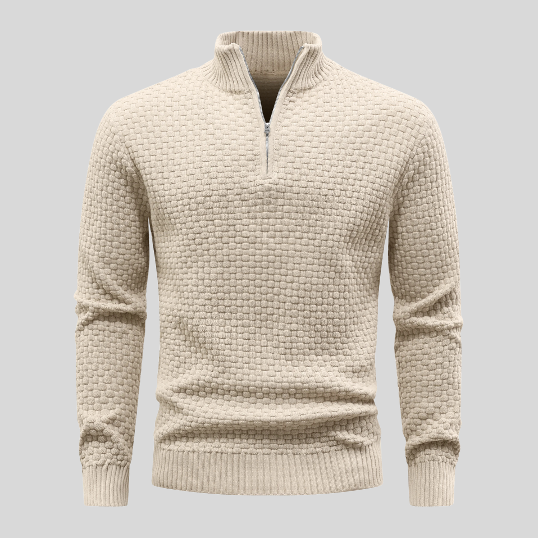 Ashcombe Waffle Knit Quarter-Zip