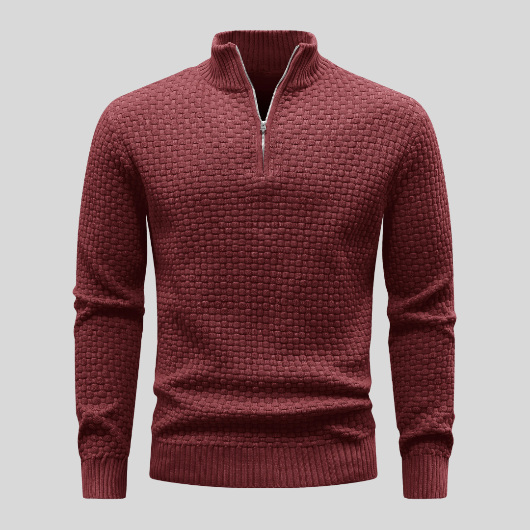 Ashcombe Waffle Knit Quarter-Zip
