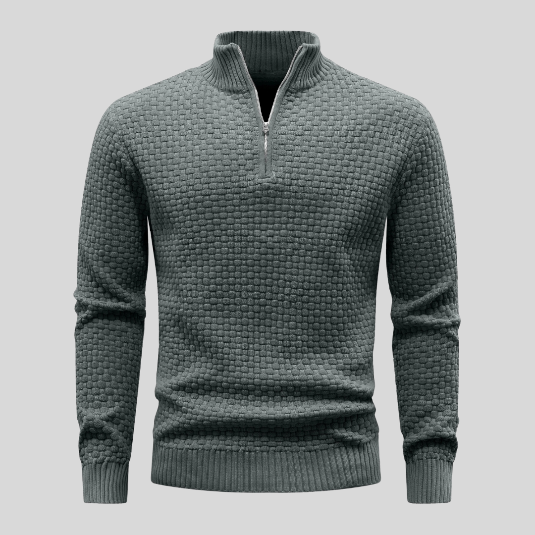Ashcombe Waffle Knit Quarter-Zip