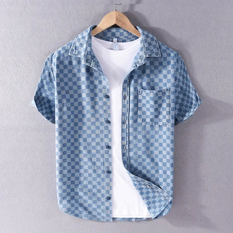 Mason Checkered Denim Shirt