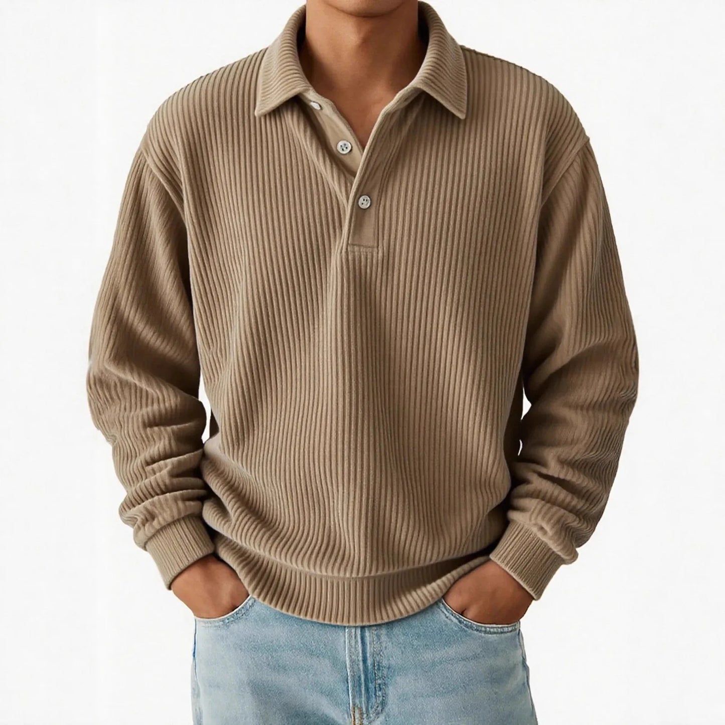 Clapham Corduroy Long-Sleeve Polo