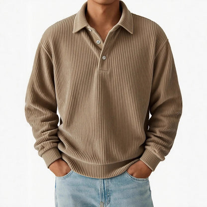 Clapham Corduroy Long-Sleeve Polo
