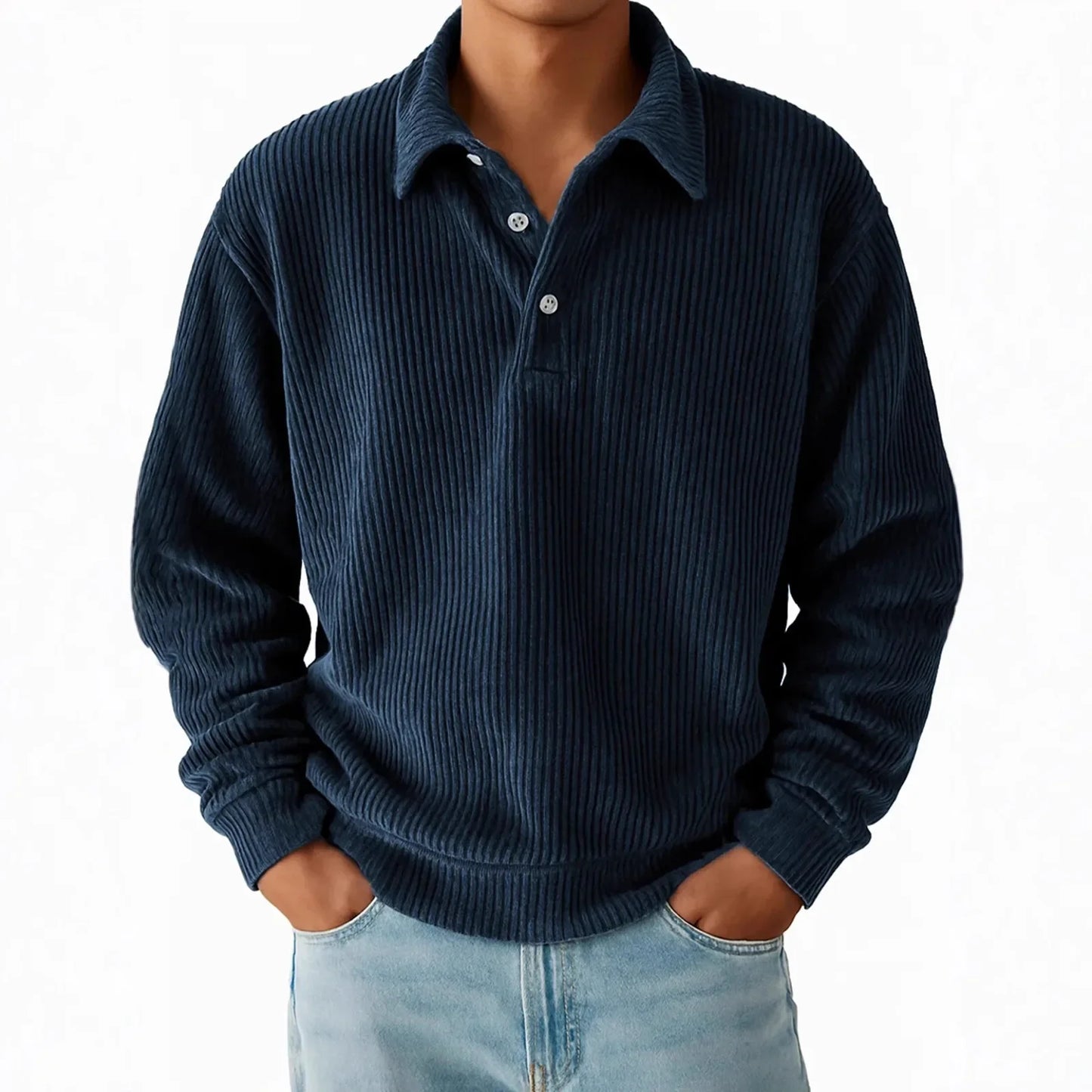 Clapham Corduroy Long-Sleeve Polo