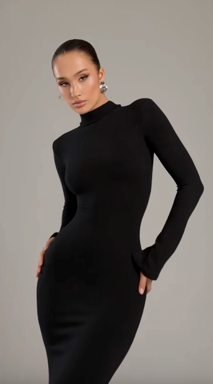 Noire Turtleneck Maxi Dress