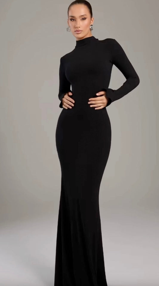 Noire Turtleneck Maxi Dress